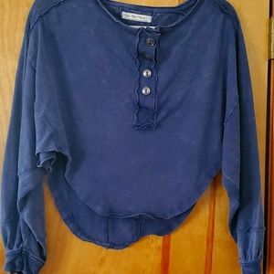 We The Free cotton top.  XS. Dark Blue. Loose and comfy.